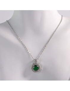 NASZYJNIK SREBRNY OKRĄG ZIELONY KOŁO STAL CHIRURGICZNA... 2