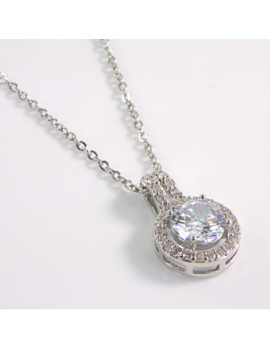 NASZYJNIK SREBRNY OKRĄG CRYSTAL KOŁO STAL...