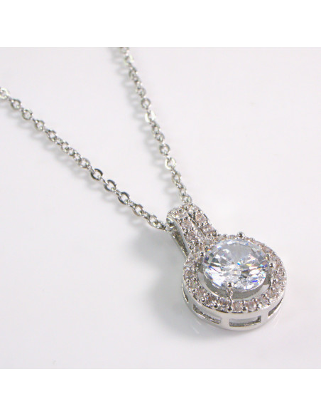 NASZYJNIK SREBRNY OKRĄG CRYSTAL KOŁO STAL CHIRURGICZNA LOLITA AKCESORIA