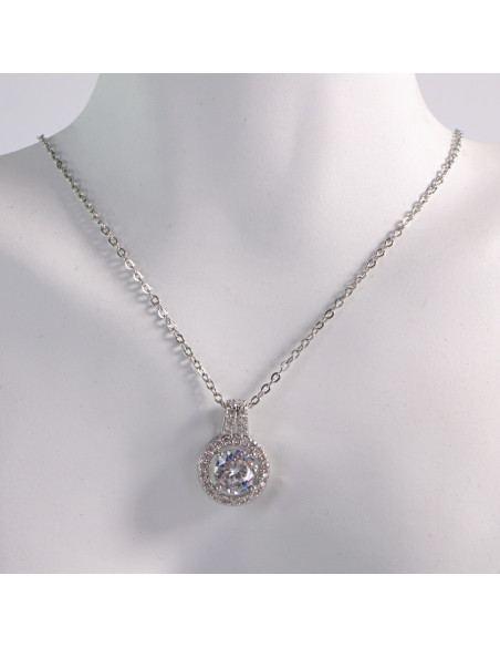 NASZYJNIK SREBRNY OKRĄG CRYSTAL KOŁO STAL CHIRURGICZNA LOLITA AKCESORIA