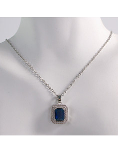 NASZYJNIK SREBRNY KLASYK GRANATOWY STAL CHIRURGICZNA... 2