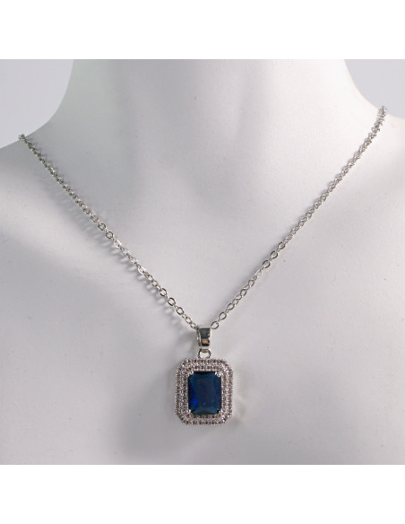 NASZYJNIK SREBRNY KLASYK GRANATOWY STAL CHIRURGICZNA LOLITA AKCESORIA