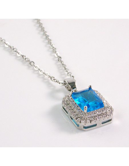 NASZYJNIK SREBRNY KLASYK GRANATOWY STAL CHIRURGICZNA LOLITA AKCESORIA