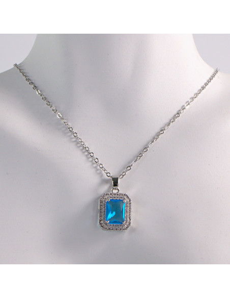 NASZYJNIK SREBRNY KLASYK GRANATOWY STAL CHIRURGICZNA LOLITA AKCESORIA