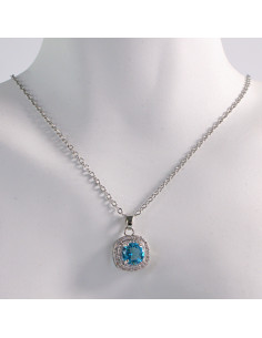NASZYJNIK SREBRNY KRYSZTAŁ NIEBIESKI STAL CHIRURGICZNA... 2