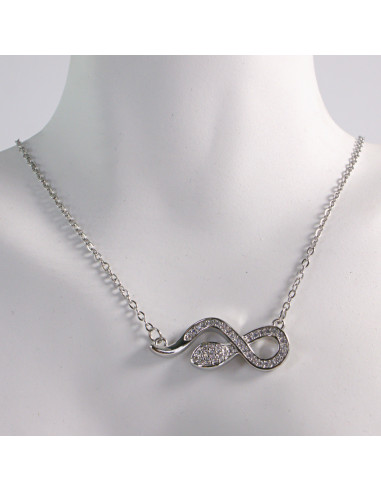 NASZYJNIK SREBRNY WĄŻ NIESKOŃCZONOŚĆ STAL...