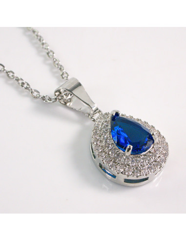 NASZYJNIK SREBRNY ŁEZKA CHABROWY KROPLA STAL...