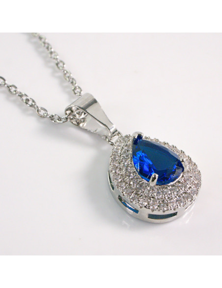 NASZYJNIK SREBRNY ŁEZKA CHABROWY KROPLA STAL CHIRURGICZNA LOLITA AKCESORIA