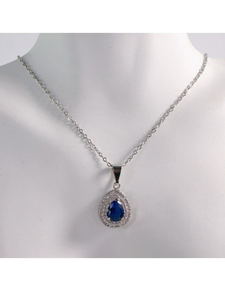 NASZYJNIK SREBRNY ŁEZKA CHABROWY KROPLA STAL CHIRURGICZNA LOLITA AKCESORIA