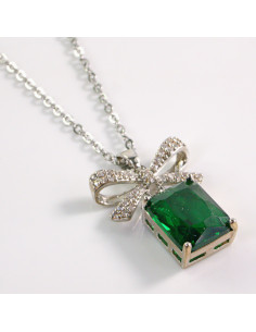 NASZYJNIK SREBRNY KOKARDA ZIELONY STAL CHIRURGICZNA...