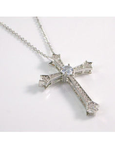 NASZYJNIK SREBRNY KRZYŻ STAL CHIRURGICZNA LOLITA AKCESORIA