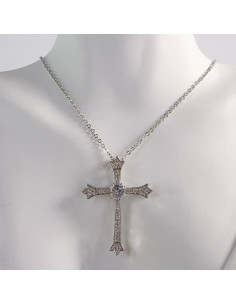 NASZYJNIK SREBRNY KRZYŻ STAL CHIRURGICZNA LOLITA AKCESORIA 2