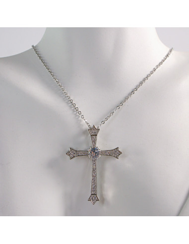 NASZYJNIK SREBRNY KRZYŻ STAL CHIRURGICZNA...