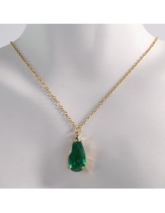 NASZYJNIK ZŁOTY ŁEZKA ZIELONY KROPLA STAL CHIRURGICZNA... 2