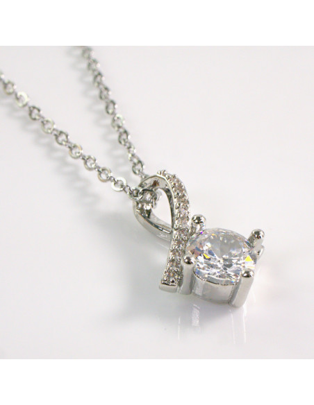 NASZYJNIK SREBRNY KAMIEŃ CRYSTAL STAL CHIRURGICZNA LOLITA AKCESORIA