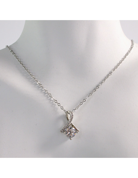 NASZYJNIK SREBRNY KAMIEŃ CRYSTAL STAL CHIRURGICZNA LOLITA AKCESORIA