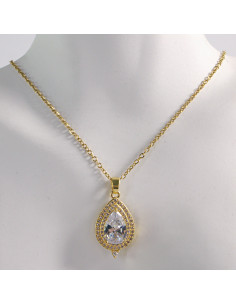 NASZYJNIK ZŁOTY ŁEZKA CRYSTAL KROPLA STAL CHIRURGICZNA... 2