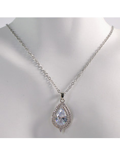 NASZYJNIK SREBRNY ŁEZKA CRYSTAL KROPLA STAL CHIRURGICZNA... 2