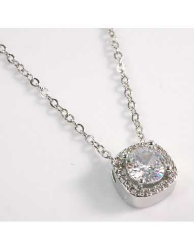 NASZYJNIK SREBRNY KRYSZTAŁ CRYSTAL STAL...