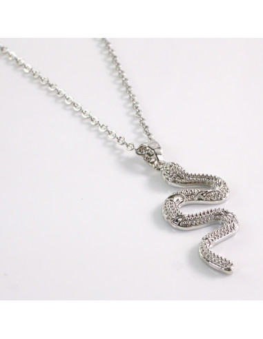 NASZYJNIK SREBRNY WĄŻ STAL CHIRURGICZNA LOLITA...