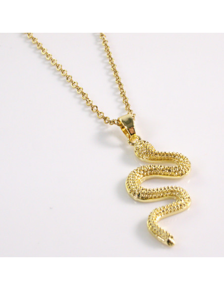 NASZYJNIK ZŁOTY WĄŻ STAL CHIRURGICZNA LOLITA AKCESORIA