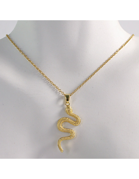 NASZYJNIK ZŁOTY WĄŻ STAL CHIRURGICZNA LOLITA AKCESORIA