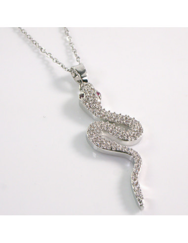 NASZYJNIK SREBRNY WĄŻ STAL CHIRURGICZNA LOLITA...