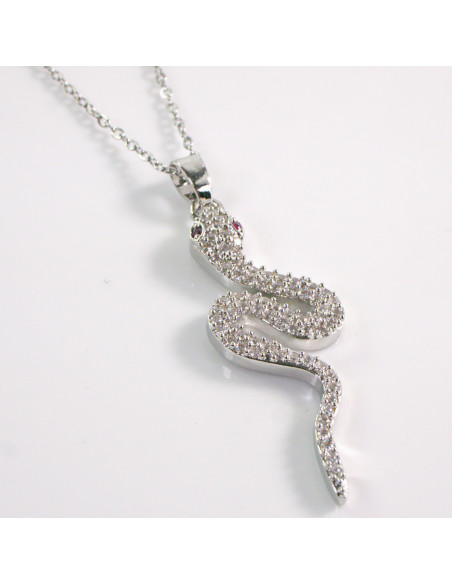 NASZYJNIK SREBRNY WĄŻ STAL CHIRURGICZNA LOLITA AKCESORIA