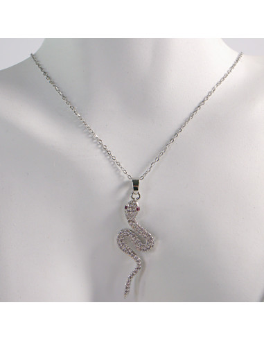 NASZYJNIK SREBRNY WĄŻ STAL CHIRURGICZNA LOLITA...