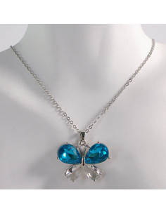 NASZYJNIK SREBRNY MOTYL NIEBIESKI STAL CHIRURGICZNA... 2