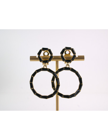 KLIPSY DO USZU WIECZOROWE WISZĄCE CRYSTAL LOLITA AKCESORIA czarny