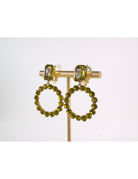 KLIPSY DO USZU WIECZOROWE WISZĄCE CRYSTAL LOLITA AKCESORIA Żółty/ Złoty