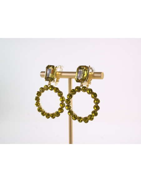 KLIPSY DO USZU WIECZOROWE WISZĄCE CRYSTAL LOLITA AKCESORIA Żółty/ Złoty
