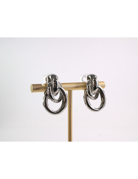 Klipsy do Uszu Lolita Akcesoria KOŁA  VINTAGE SREBRNY