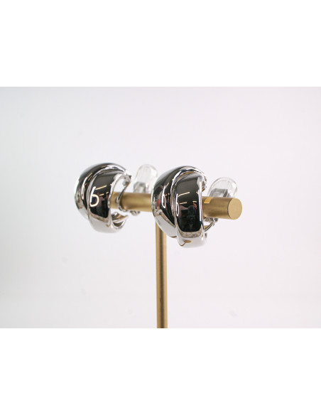 Klipsy do Uszu Lolita Akcesoria SREBRNE KOŁA  VINTAGE SREBRNY