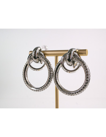 Klipsy do Uszu Lolita Akcesoria SREBRNE KOŁA  VINTAGE SREBRNY