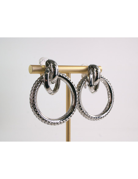 Klipsy do Uszu Lolita Akcesoria SREBRNE KOŁA  VINTAGE SREBRNY