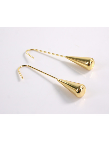 Kolczyki ZŁOTE  DŁUGIE STOŻKI WISZĄCE  CHIRURGICZNA LOLITA AKCESORIA 5 CM