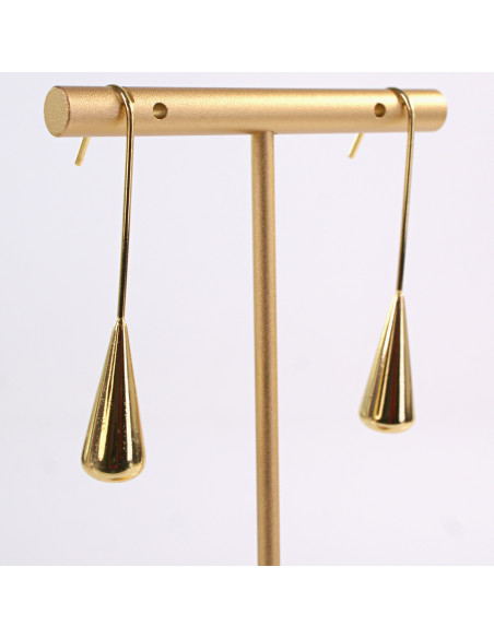 Kolczyki ZŁOTE  DŁUGIE STOŻKI WISZĄCE  CHIRURGICZNA LOLITA AKCESORIA 5 CM