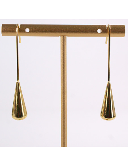 Kolczyki ZŁOTE  DŁUGIE STOŻKI WISZĄCE  CHIRURGICZNA LOLITA AKCESORIA 5 CM