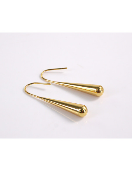 Kolczyki ZŁOTE  DŁUGIE ŁEZKI  WISZĄCE  CHIRURGICZNA LOLITA AKCESORIA 4 CM