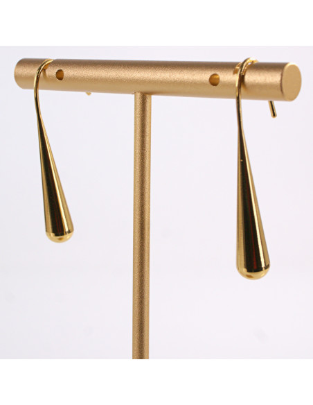 Kolczyki ZŁOTE  DŁUGIE ŁEZKI  WISZĄCE  CHIRURGICZNA LOLITA AKCESORIA 4 CM