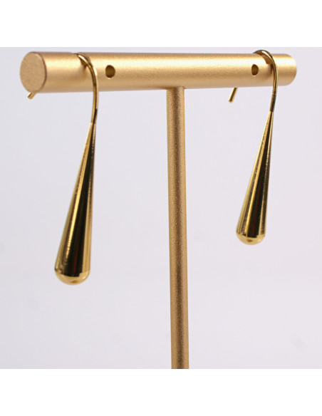 Kolczyki ZŁOTE  DŁUGIE ŁEZKI  WISZĄCE  CHIRURGICZNA LOLITA AKCESORIA 4 CM