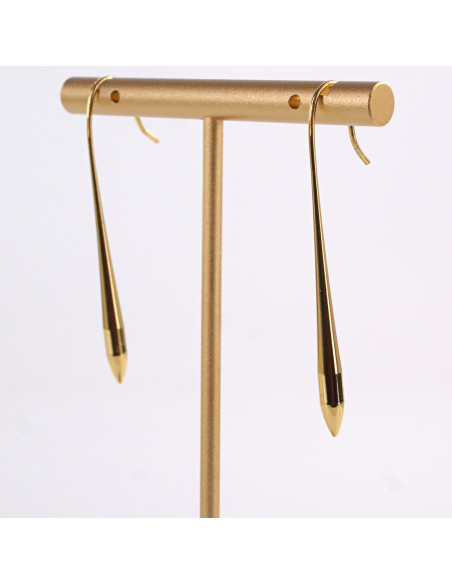 Kolczyki ZŁOTE  DŁUGIE ŁEZKI  WISZĄCE  CHIRURGICZNA LOLITA AKCESORIA 4,5 CM