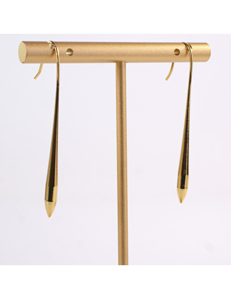 Kolczyki ZŁOTE  DŁUGIE ŁEZKI  WISZĄCE  CHIRURGICZNA LOLITA AKCESORIA 4,5 CM