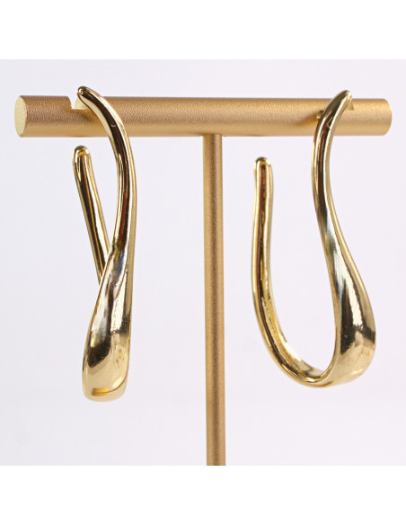 Kolczyki ZŁOTE  DŁUGIE ZAWIJASY WISZĄCE  CHIRURGICZNA LOLITA AKCESORIA