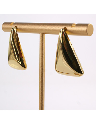 Kolczyki ZŁOTY  TRÓJKĄT TRÓJKĄTY STAL...