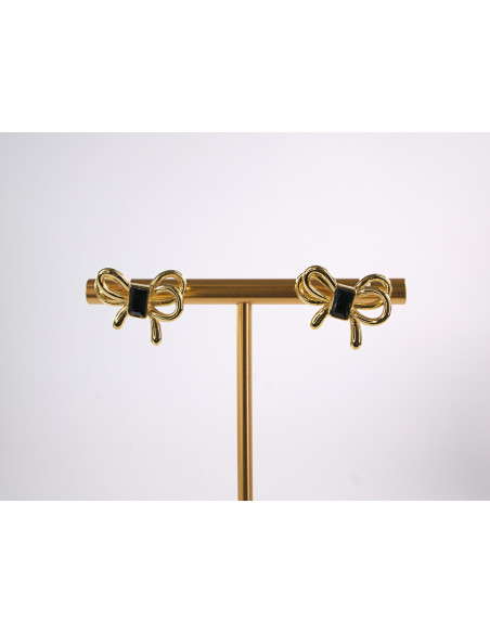 Kolczyki ZŁOTE KOKARDKI KOKARDY  CHIRURGICZNA LOLITA AKCESORIA