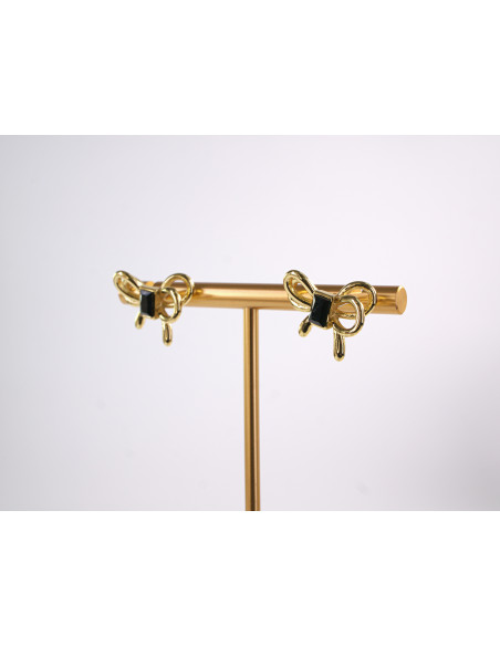 Kolczyki ZŁOTE KOKARDKI KOKARDY  CHIRURGICZNA LOLITA AKCESORIA