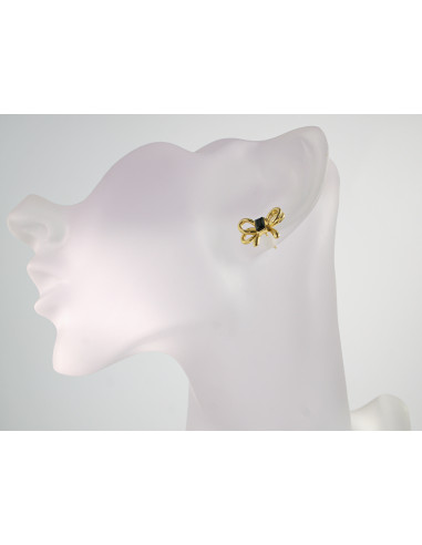 Kolczyki ZŁOTE KOKARDKI KOKARDY  CHIRURGICZNA...